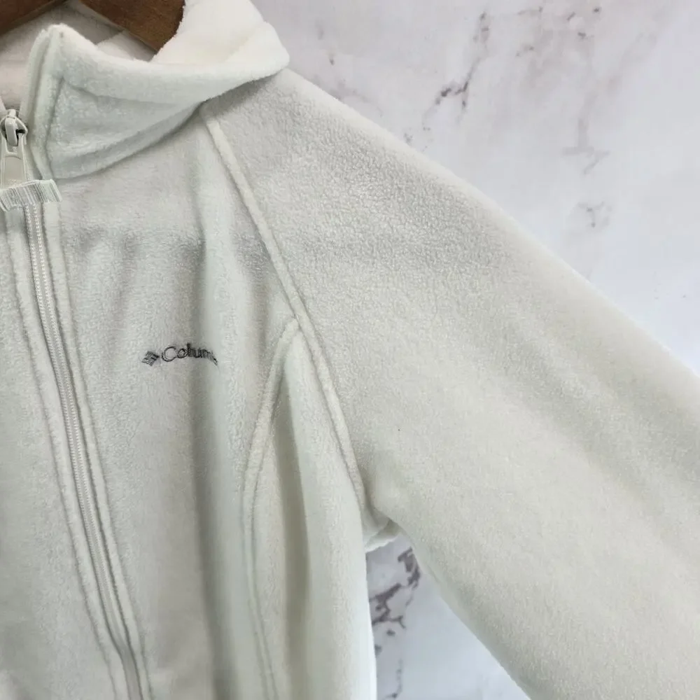 Columbia Jacket Womens Small White Full Zip Fleece Steens Mountain
